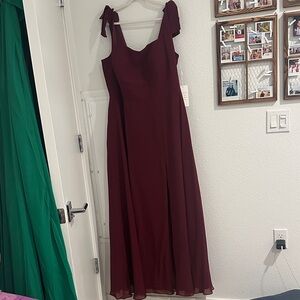Elegant Burgundy Evening Gown